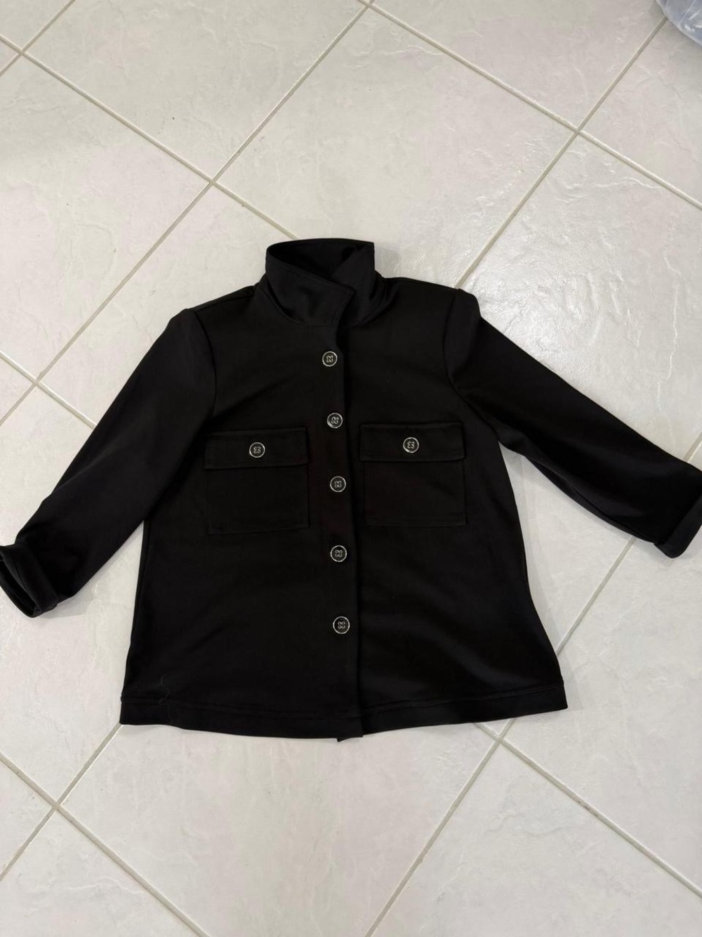 Black Women's Button-Front Jacket